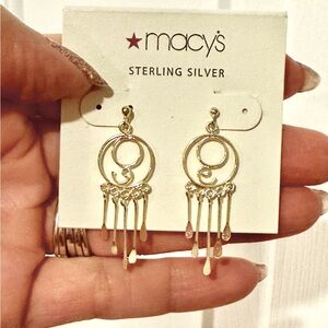 Sterling Silver dangling post earrings